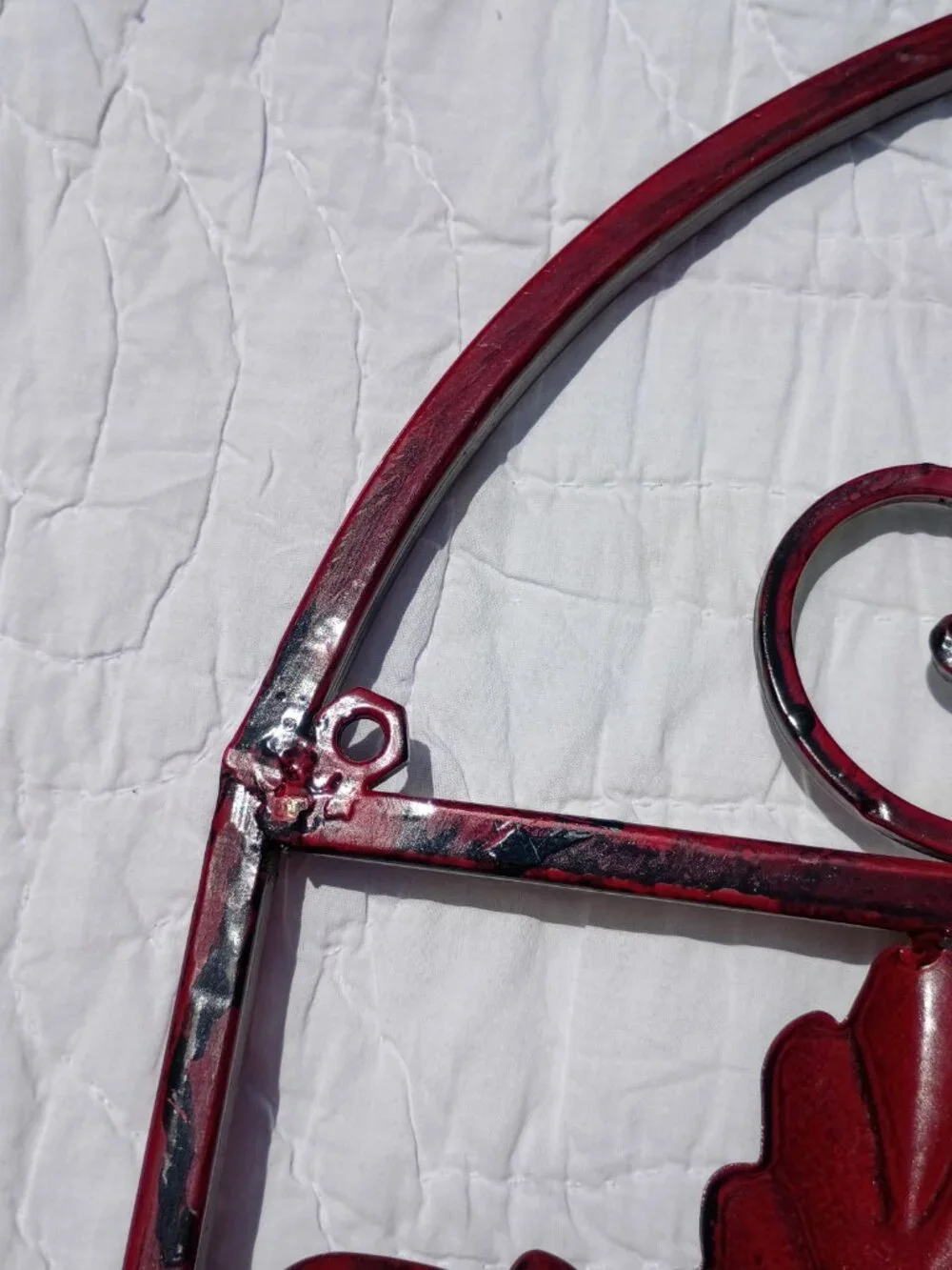 Metal Fleur De Lis Wall Candle Holder Sconce Tuscan Rustic Red Arch Decor 27x16